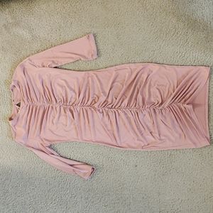 Pink scrunched cocktail dress